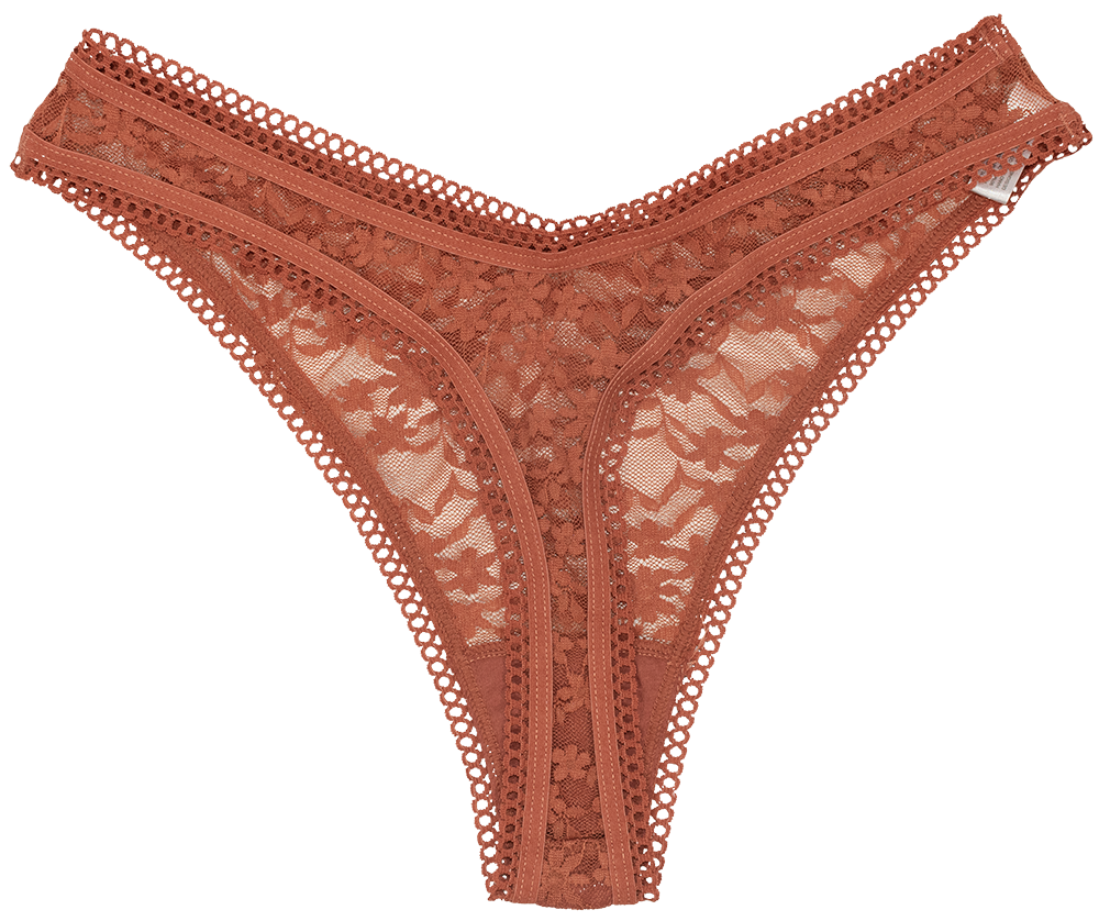 Love Libby Panties High Leg Daisy Lace Thong with Picot Trim — size reference