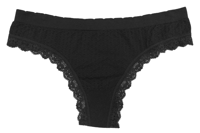 Love Libby Panties Scalloped Dot and Lace Seamless Tag Free Thong — detail shot 6
