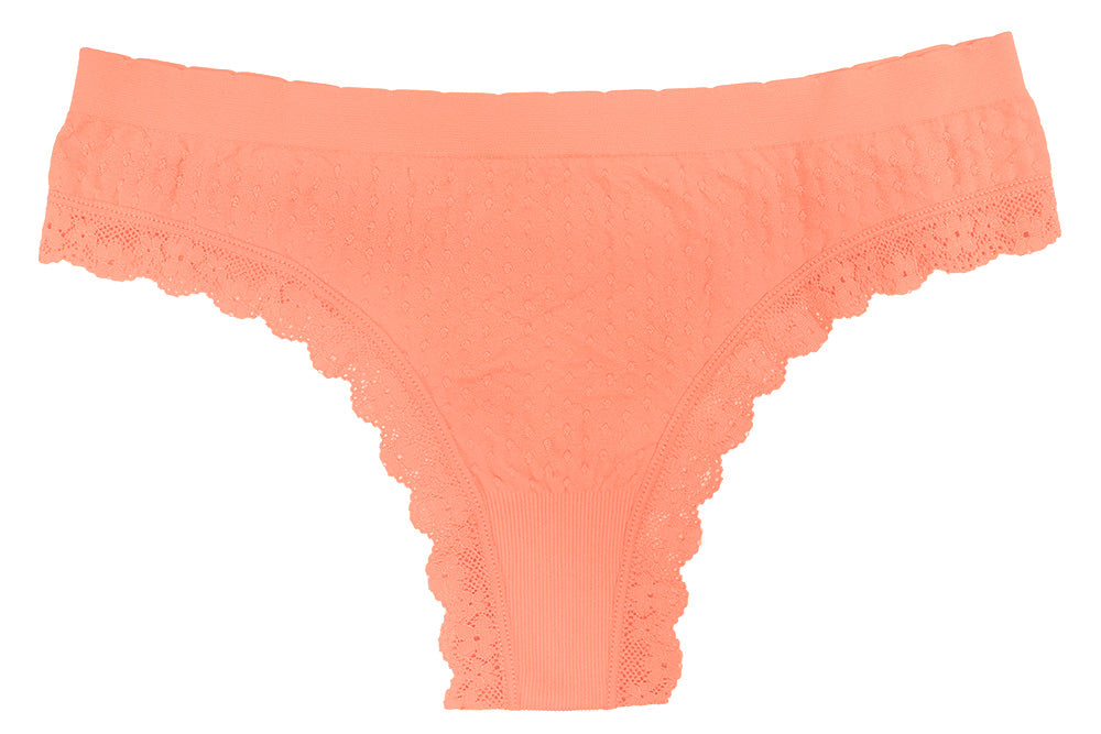 Love Libby Panties Scalloped Dot and Lace Seamless Tag Free Thong — underwear category context