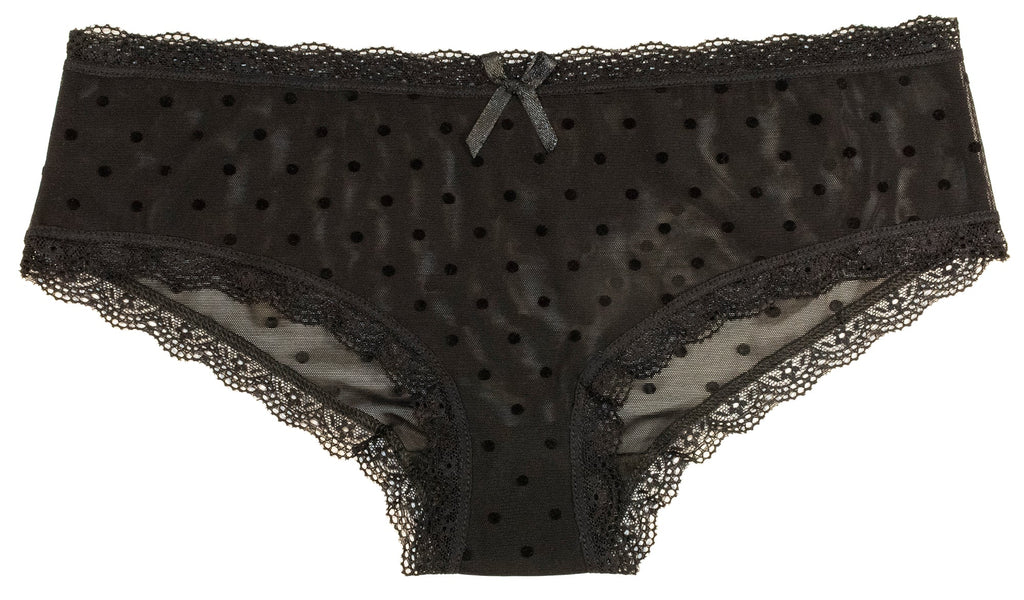 Love Libby Panties Polka Dot Mesh and Lace Hipster — main product shot