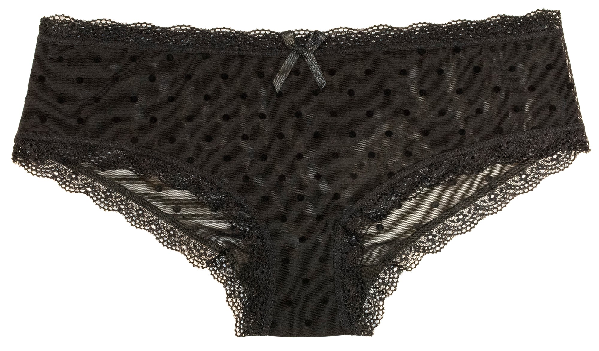 Love Libby Panties Polka Dot Mesh and Lace Hipster — main product shot