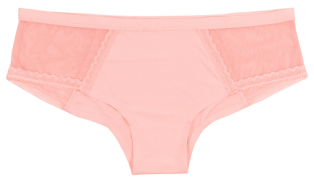 Love Libby Panties Pink Laser Cut Hipster With Mesh and Lace — main product shot