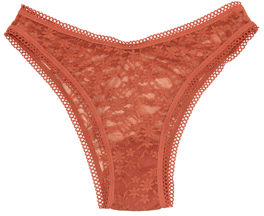 Love Libby Panties High Leg Daisy Lace Cheeky with Picot Trim — back view