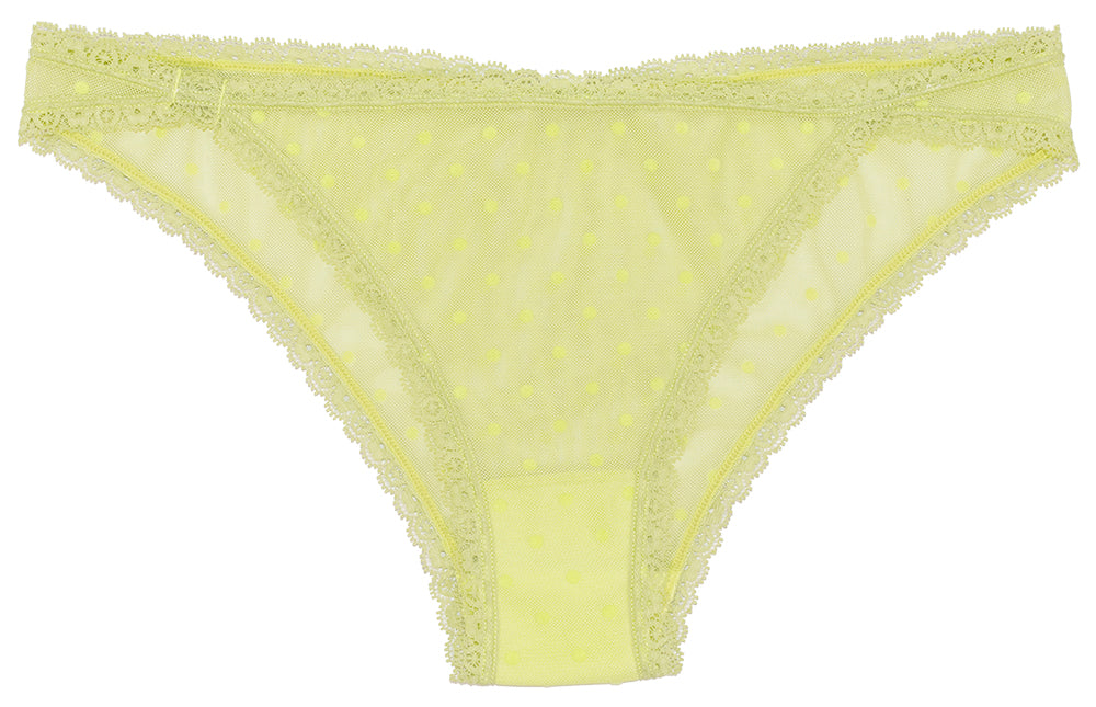 Love Libby Panties Flocked Polka Dot Mesh Cheeky with Lace Details — main product shot