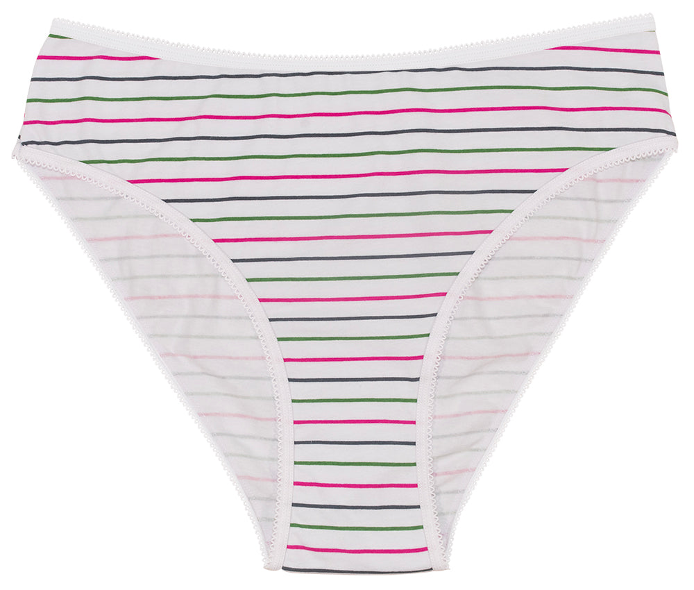 Love Libby Panties Printed Cotton High Waist Bikini with Picot Trim — main product shot