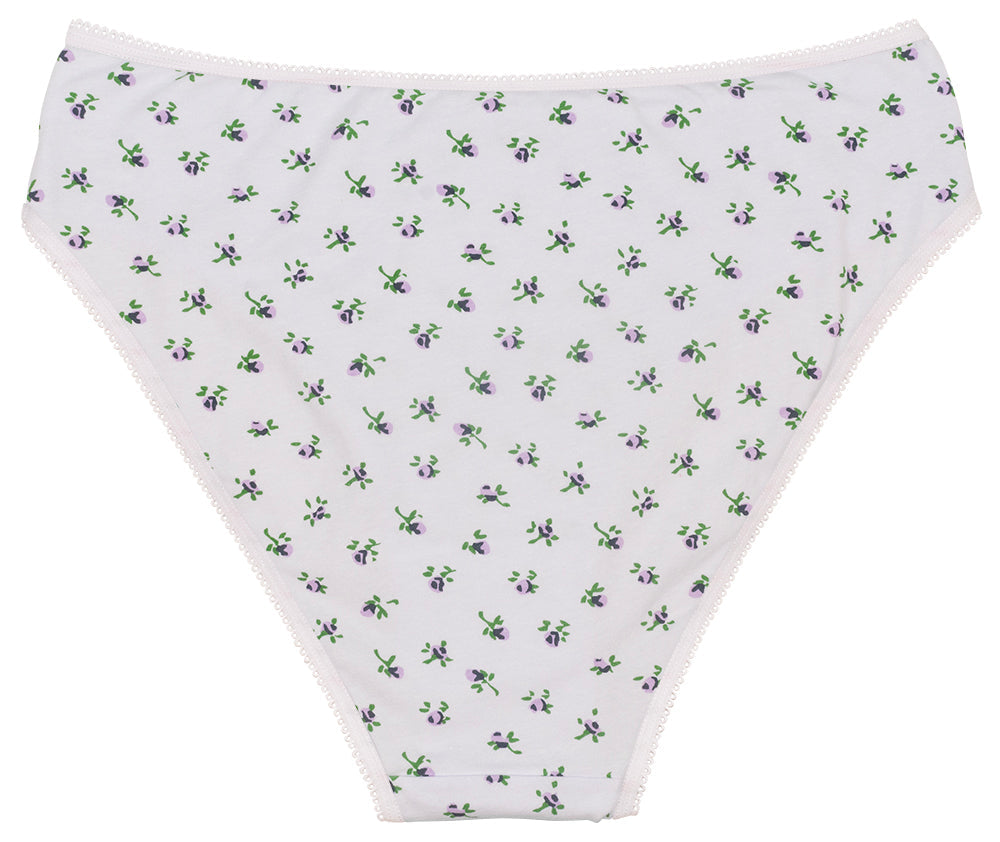 Love Libby Panties Printed Cotton High Waist Bikini with Picot Trim — color detail