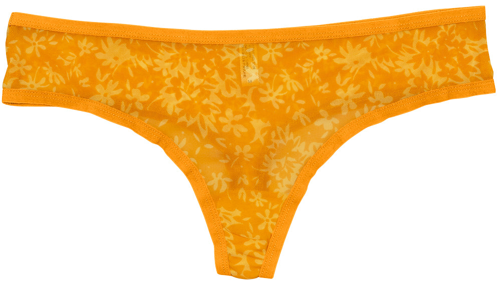 Love Libby Panties Sunny Poppy Mesh Thong – Lightweight & XS–2X — main product shot