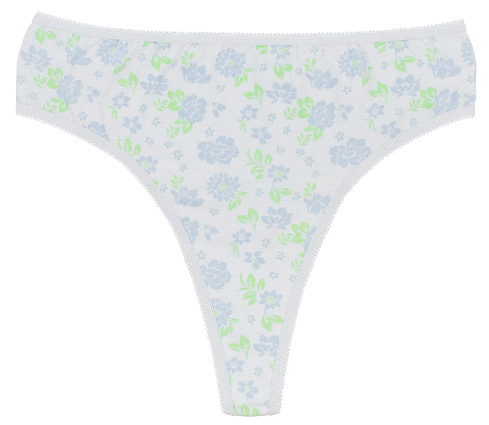 Love Libby Panties Printed Cotton High Waist Thong with Picot Trim — packaging