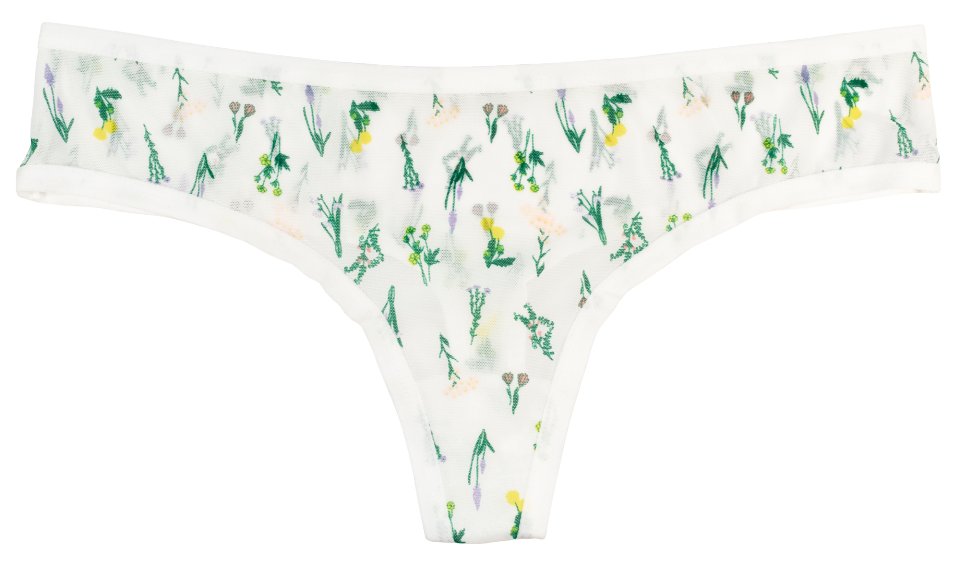 Love Libby Panties Sweet & Comfy White Mesh Thong — main product shot