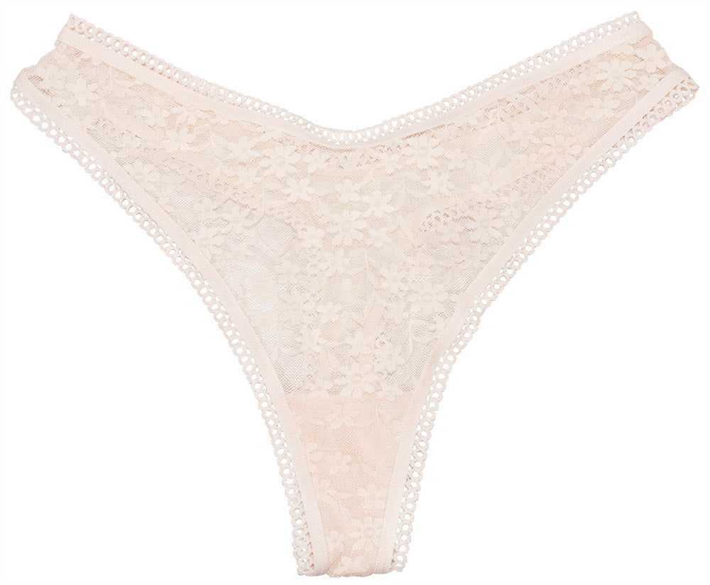 Love Libby Panties High Leg Daisy Lace Thong with Picot Trim — main product shot