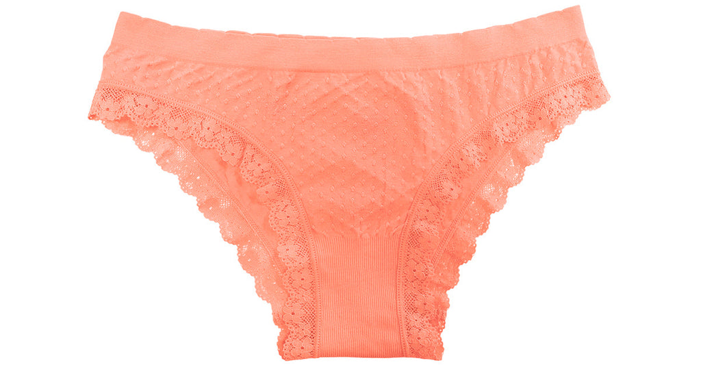 Love Libby Panties Scalloped Dot and Lace Seamless Tag Free Bikini — main product shot