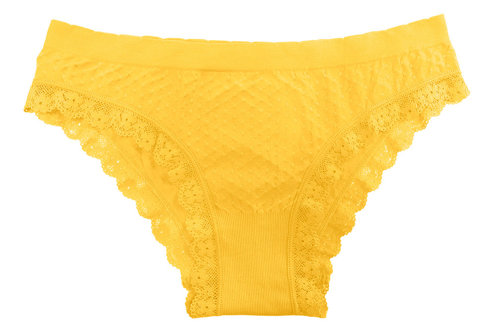 Love Libby Panties Scalloped Dot and Lace Seamless Tag Free Bikini — in-use photo