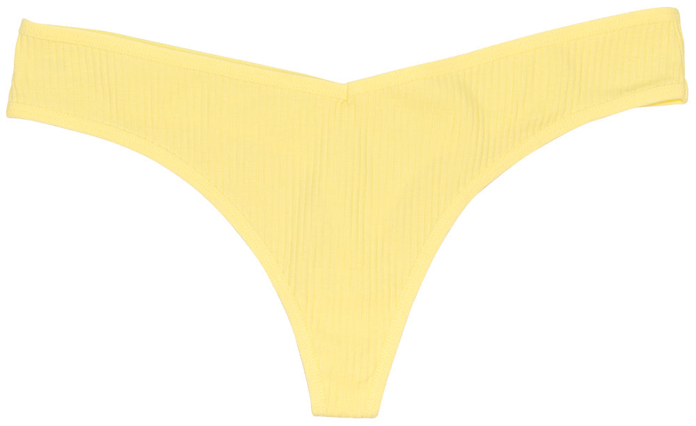 Love Libby Panties Cotton Rib Thong — in-use photo