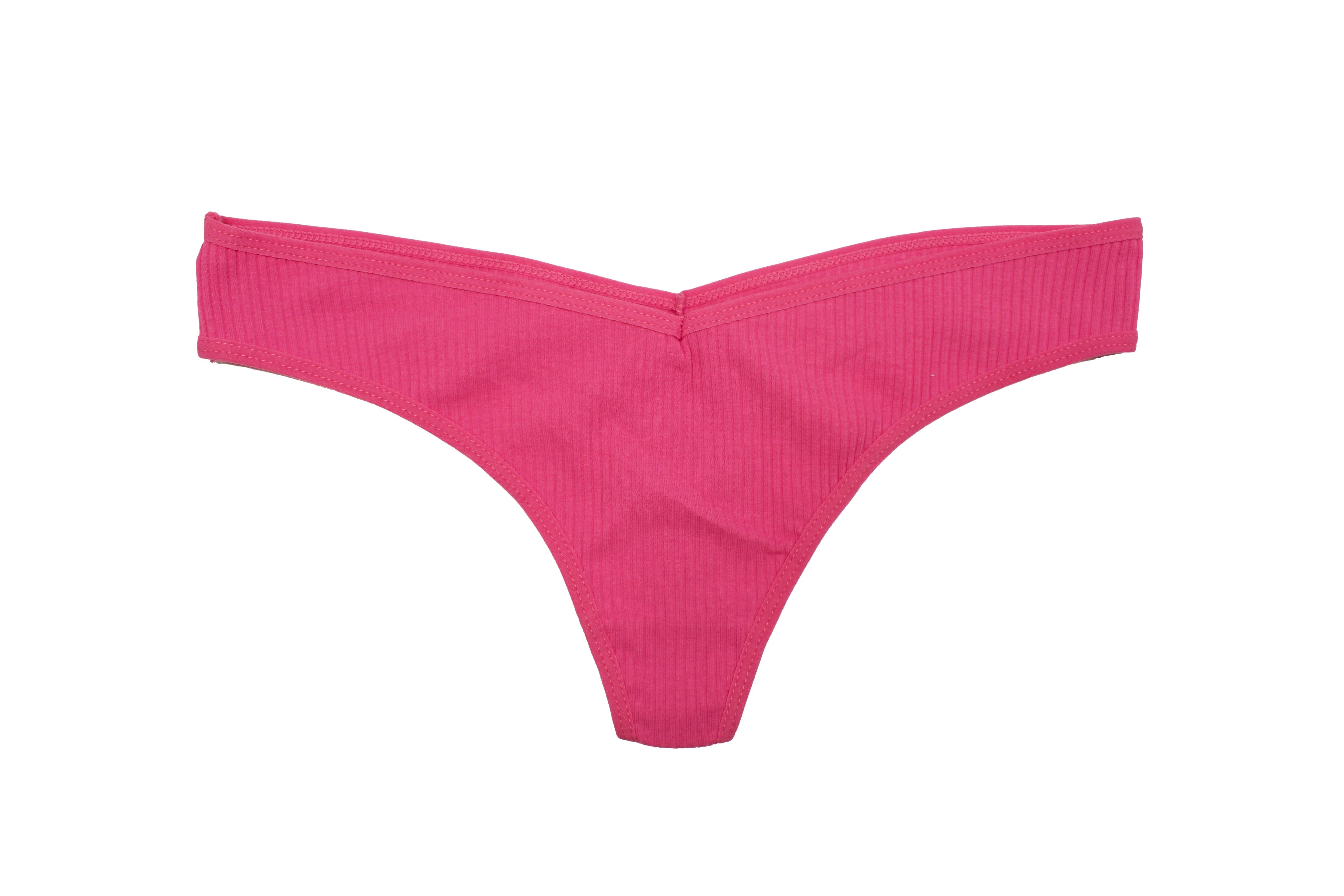 Love Libby Panties Cotton Rib Thong — flat-lay composition