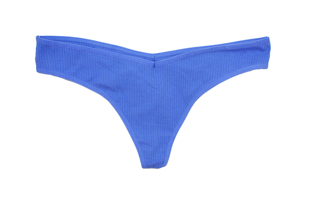 Love Libby Panties Cotton Rib Thong — detail close-up