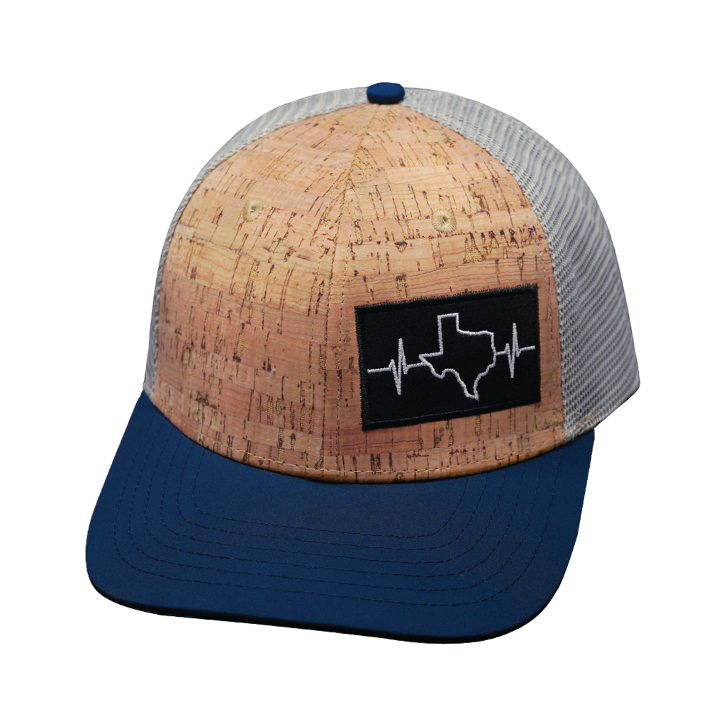 Texas Hat - Baseball Hat Fit - Cork - Navy / Gray - Trucker Mesh
