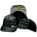 The Heartbeat Brand Texas Baseball Hat — Green Camo / Black — main product shot