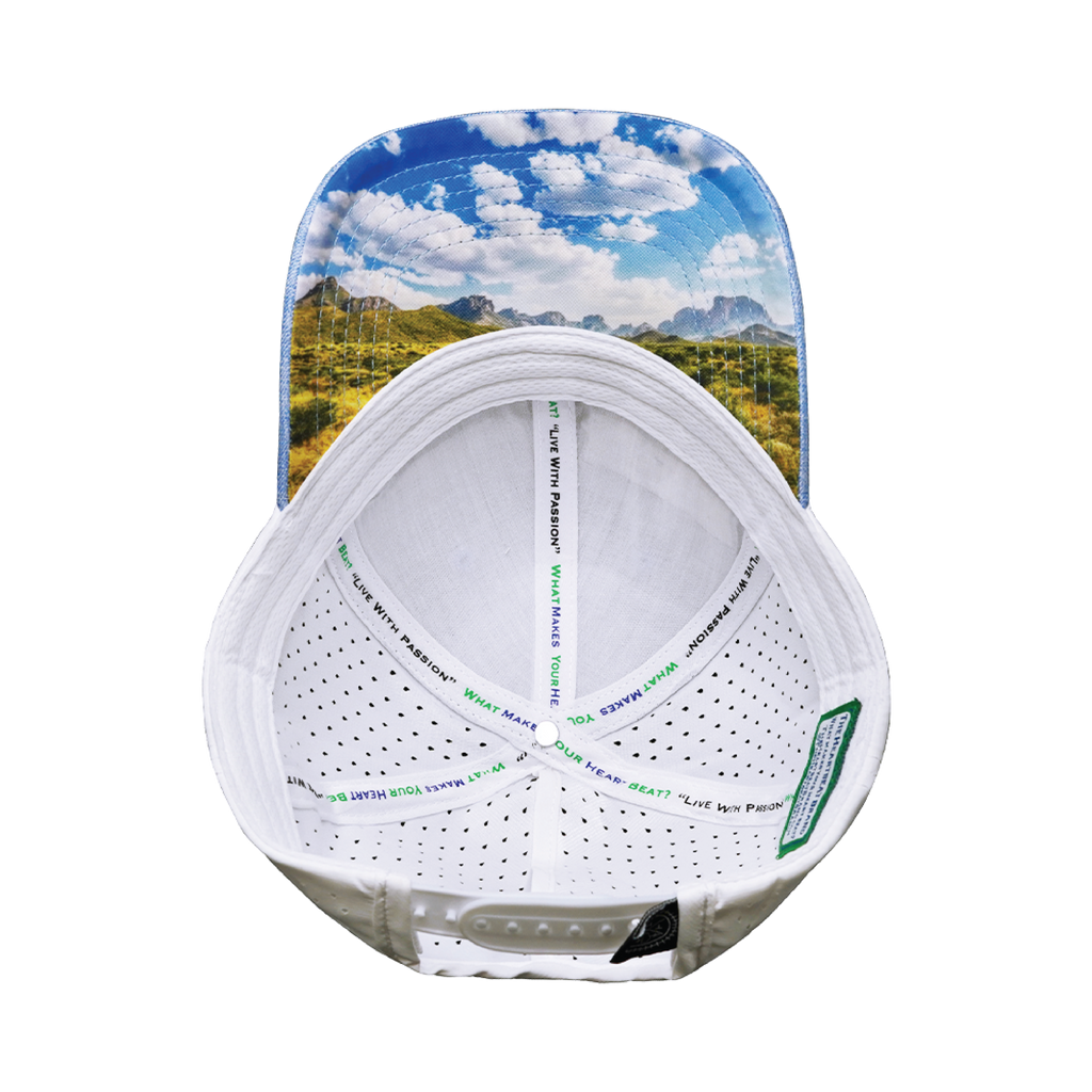 Texas Hat - Low Profile - Ponytail - Light Blue / White - Laser Mesh