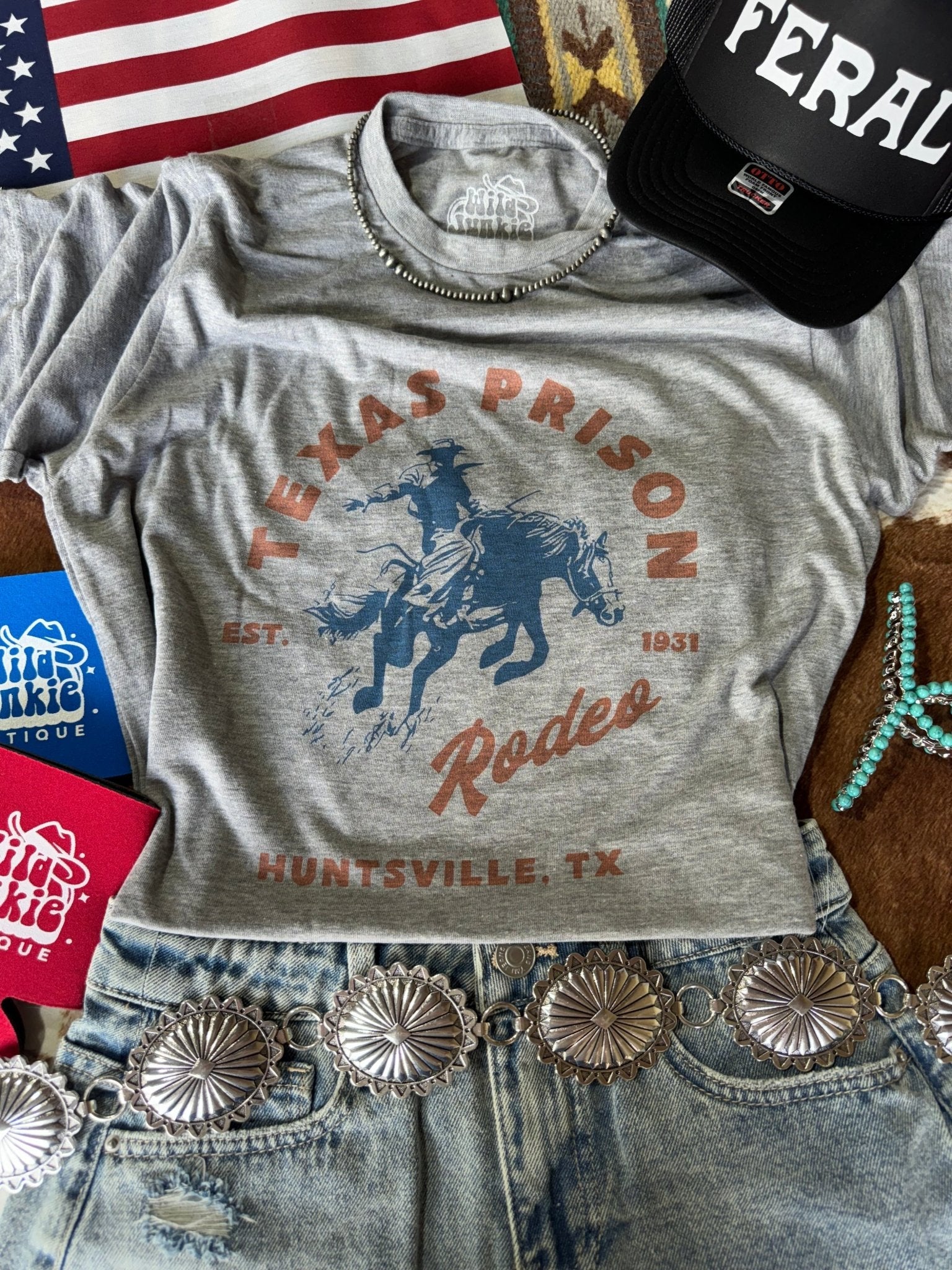 Wild Junkie Texas Prison Rodeo Huntsville Graphic Tee — main product shot