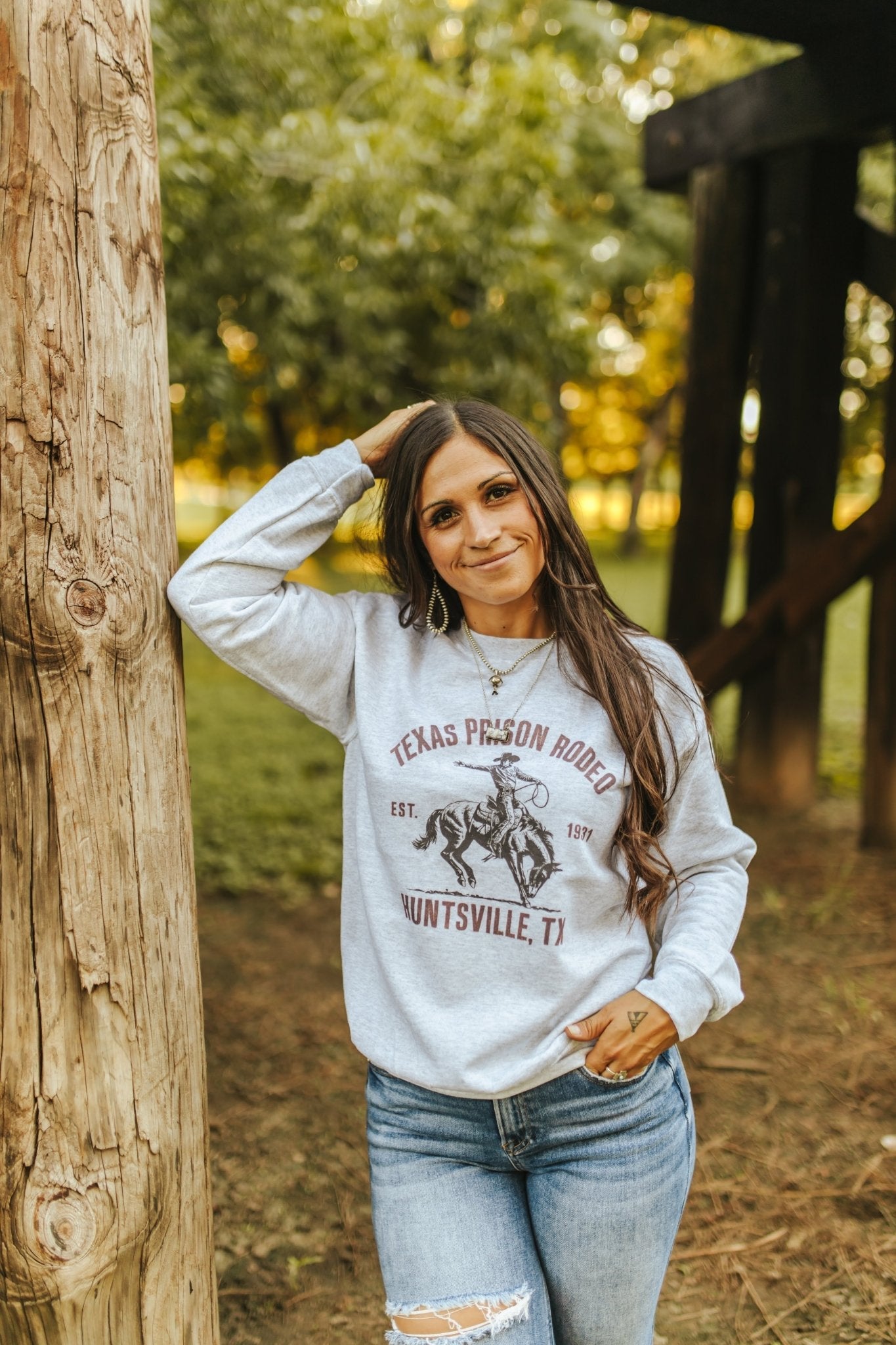 Wild Junkie Texas Prison Rodeo Graphic Sweatshirt — lifestyle context