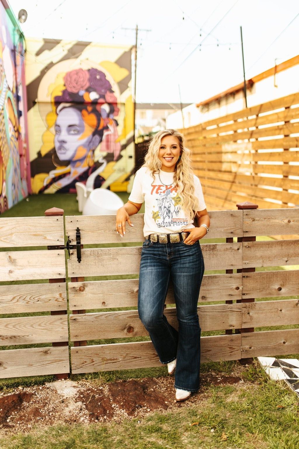 Wild Junkie Texas Prison Rodeo Graphic Tee — detail close-up
