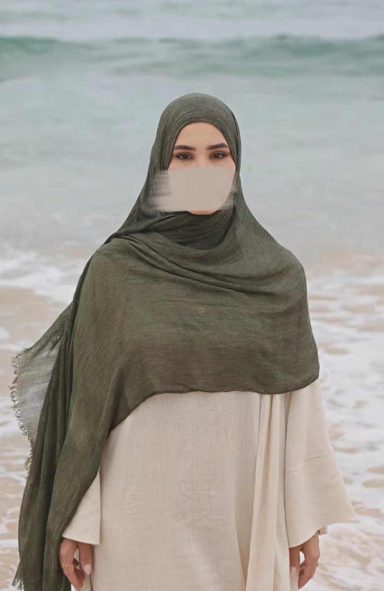 Mariam's Collection Textured Rayon Crinkle Hijab in Solid Hues Breathable Women's Wrap Hijab (MH145) — detail shot 8