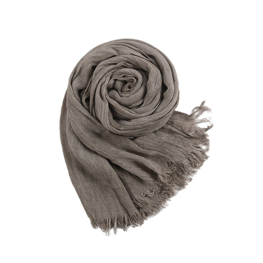 Mariam's Collection Textured Rayon Crinkle Hijab in Solid Hues Breathable Women's Wrap Hijab (MH145) — color detail