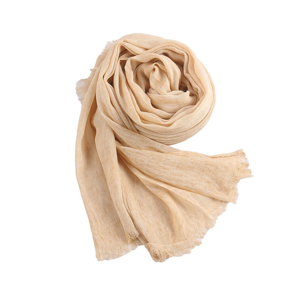 Mariam's Collection Textured Rayon Crinkle Hijab in Solid Hues Breathable Women's Wrap Hijab (MH145) — lifestyle context