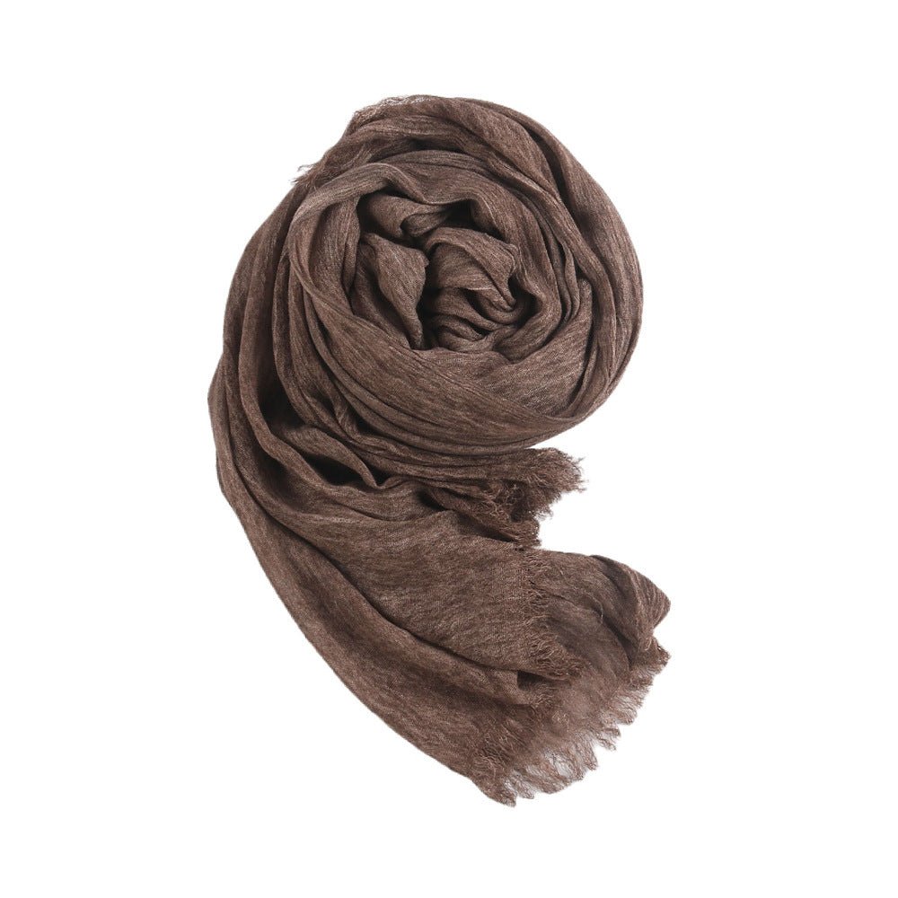 Mariam's Collection Textured Rayon Crinkle Hijab in Solid Hues Breathable Women's Wrap Hijab (MH145) — alternative angle