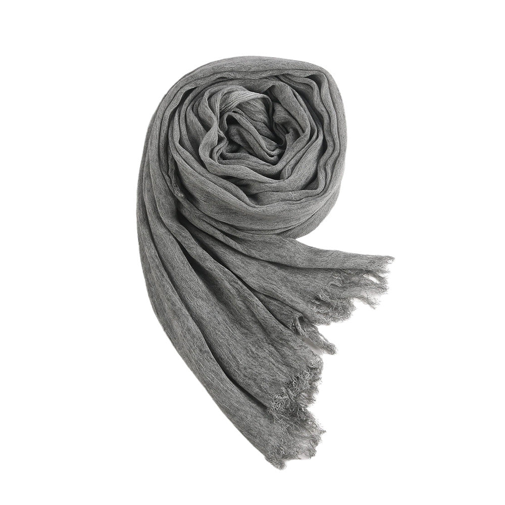 Mariam's Collection Textured Rayon Crinkle Hijab in Solid Hues Breathable Women's Wrap Hijab (MH145) — flat-lay composition