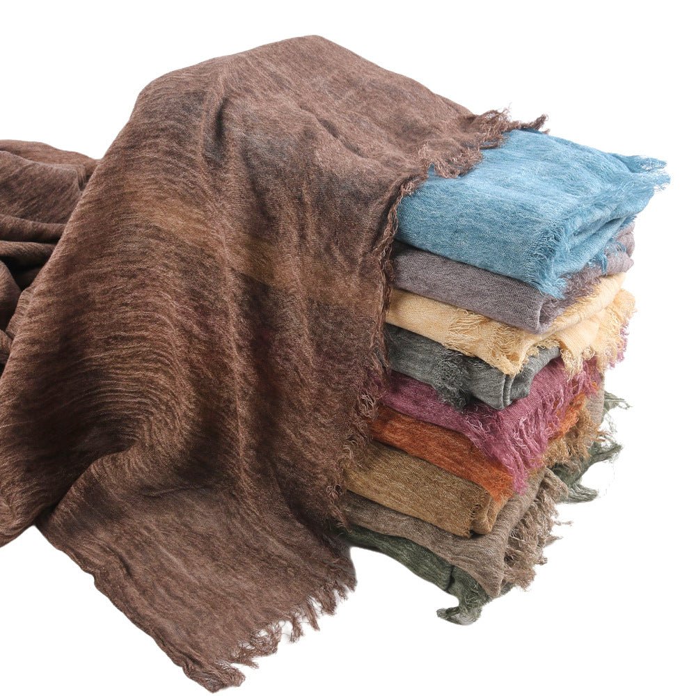 Mariam's Collection Textured Rayon Crinkle Hijab in Solid Hues Breathable Women's Wrap Hijab (MH145) — detail shot 9