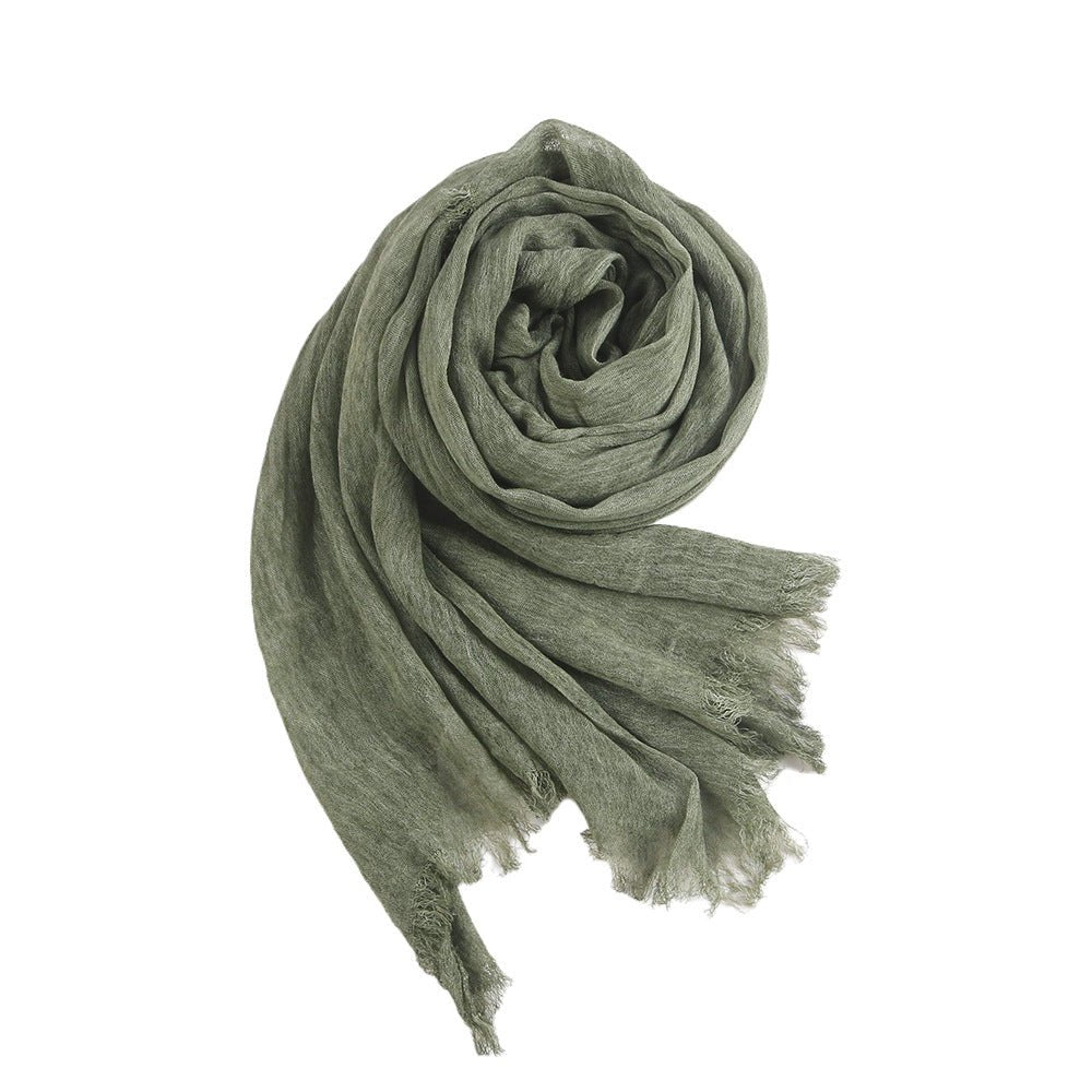 Mariam's Collection Textured Rayon Crinkle Hijab in Solid Hues Breathable Women's Wrap Hijab (MH145) — detail close-up