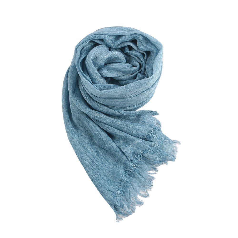 Mariam's Collection Textured Rayon Crinkle Hijab in Solid Hues Breathable Women's Wrap Hijab (MH145) — feature highlight