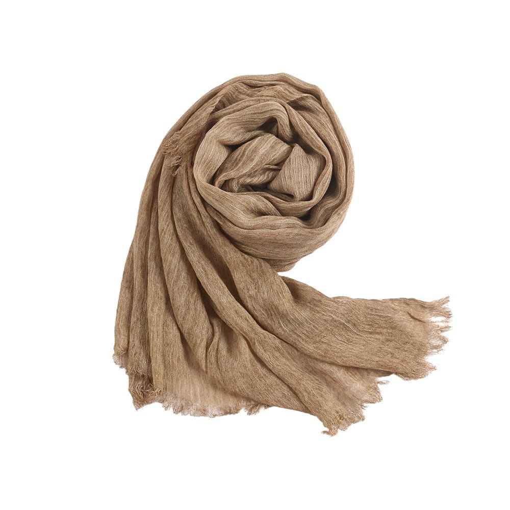 Mariam's Collection Textured Rayon Crinkle Hijab in Solid Hues Breathable Women's Wrap Hijab (MH145) — side view