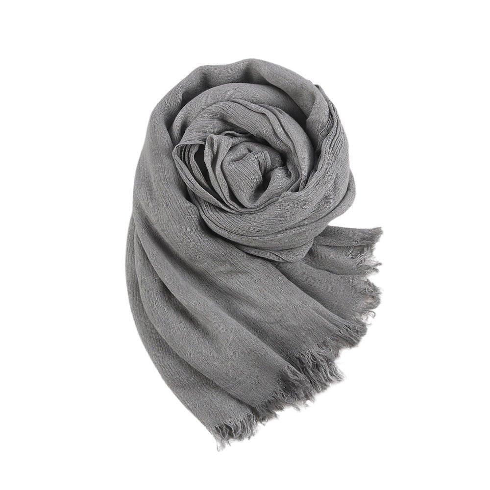 Mariam's Collection Textured Rayon Crinkle Hijab in Solid Hues Breathable Women's Wrap Hijab (MH145) — size reference