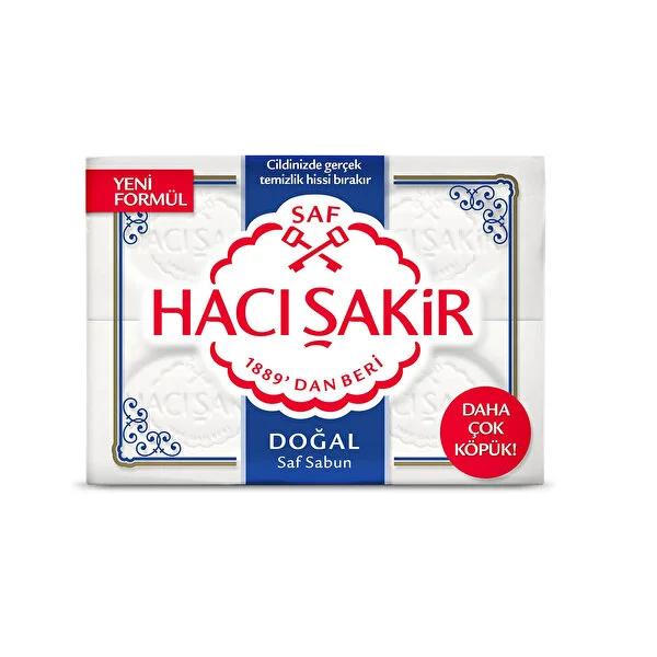 Hacı Şakir Natural Bar Soap - Gentle, Moisturizing & Deep Cleansing for Sensitive Skin, 4-Pack
