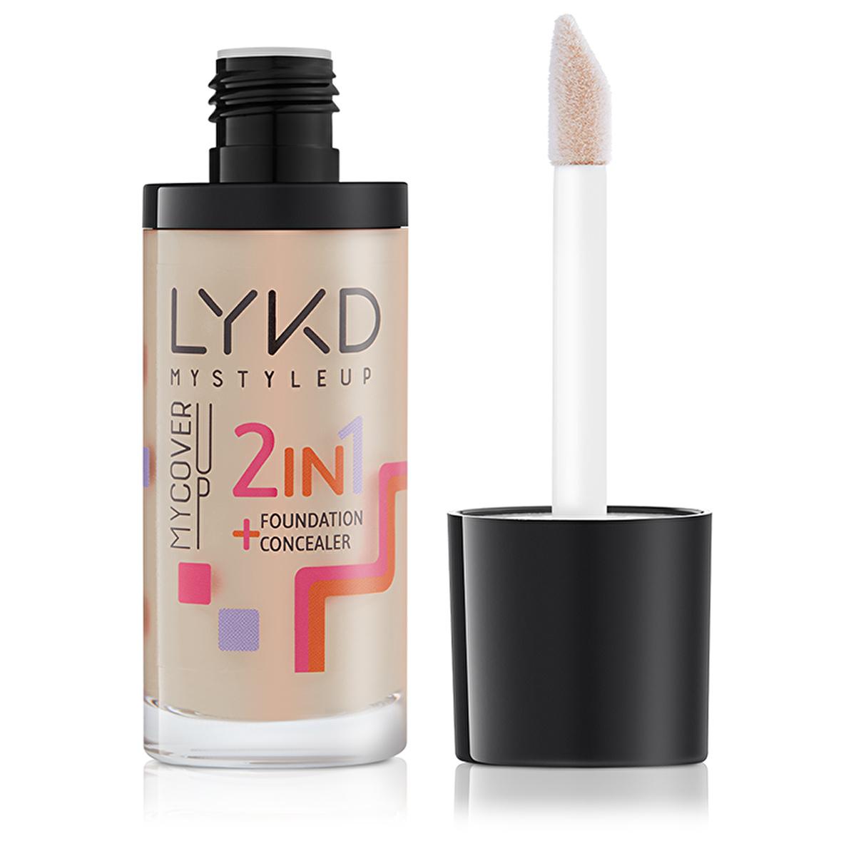 LYKD 2 in 1 Foundation Soft Fair - Long-lasting, Natural Finish, Nourishing Skin with Balm Extracts & Vitamin C