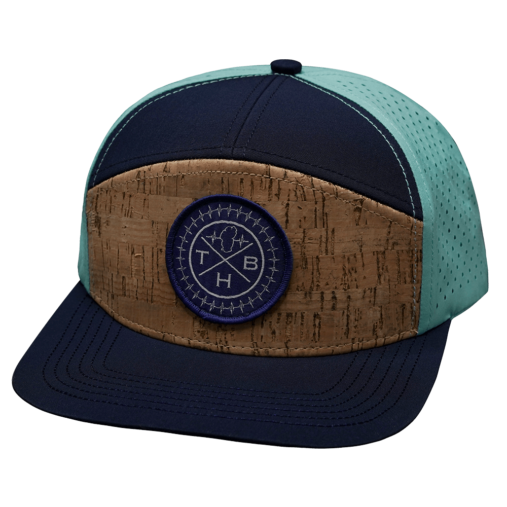 THB Hat - Flat Bill - Cork - Navy / Teal - Laser Mesh