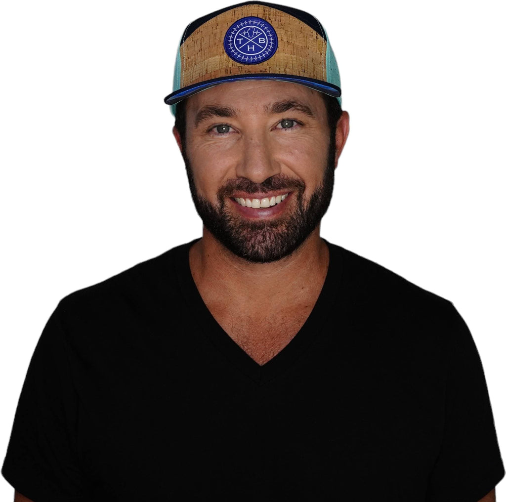 THB Hat - Flat Bill - Cork - Navy / Teal - Laser Mesh