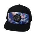 The Heartbeat Brand THB Flat Bill Hat — Paint Splatter / Black — main product shot