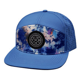 THB Flat Bill Hat — Paint Splatter / Light Blue