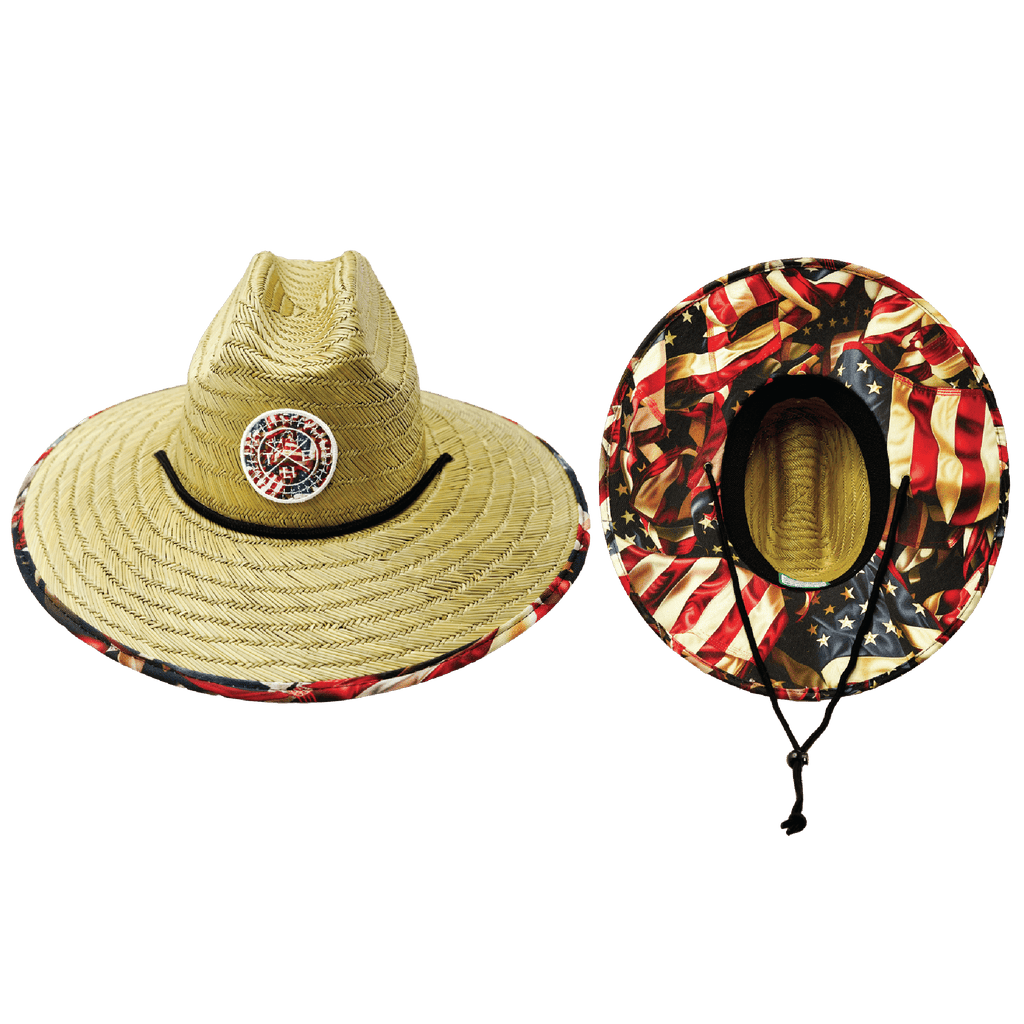 The Heartbeat Brand THB Straw - Sun Hat - Flag — main product shot