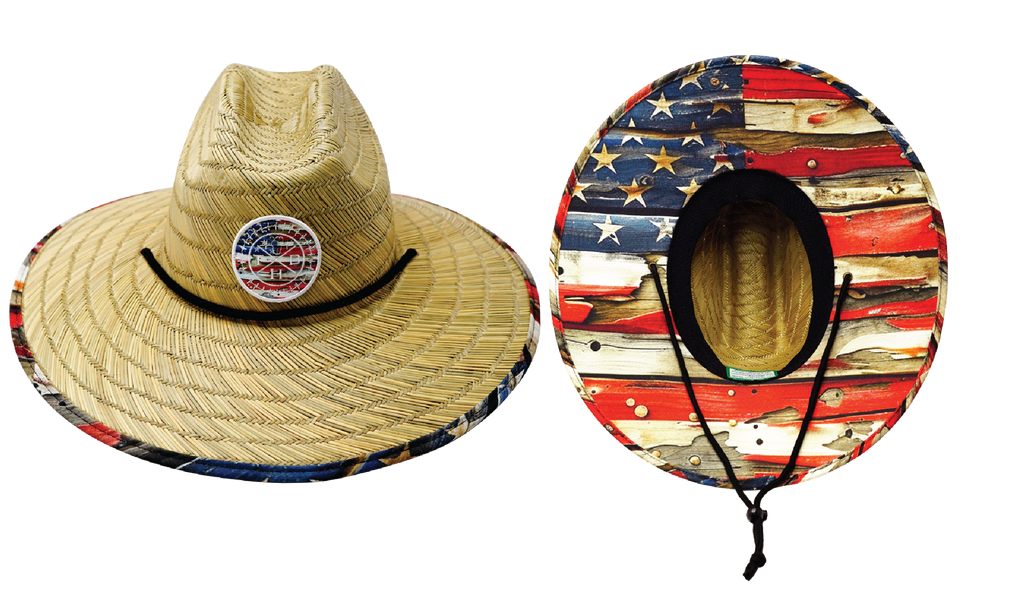 The Heartbeat Brand THB Straw - Sun Hat - Flag Rugged — main product shot