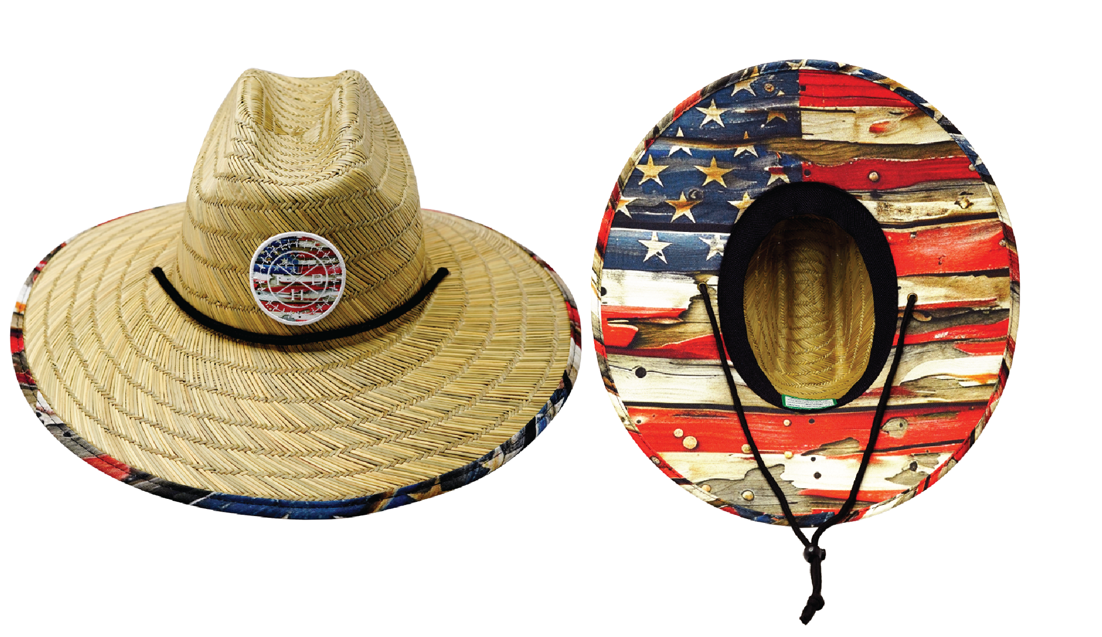 The Heartbeat Brand THB Straw - Sun Hat - Flag Rugged — main product shot