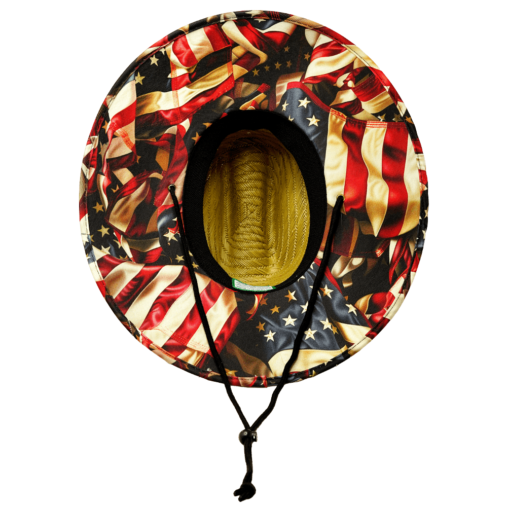 The Heartbeat Brand THB Straw - Sun Hat - Flag — lifestyle context