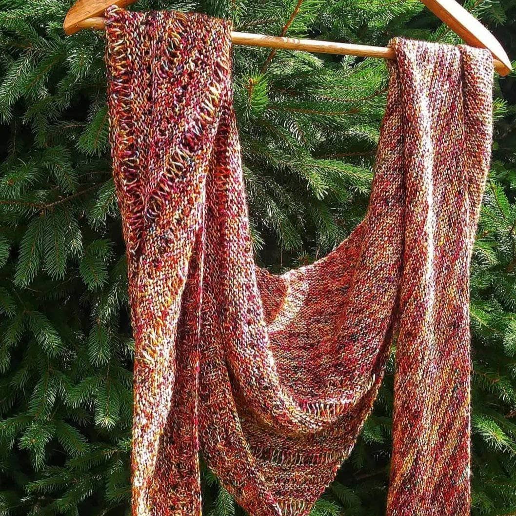 Darn Good Yarn The Carnival Shawl Knitting Kit — lifestyle worn / used context