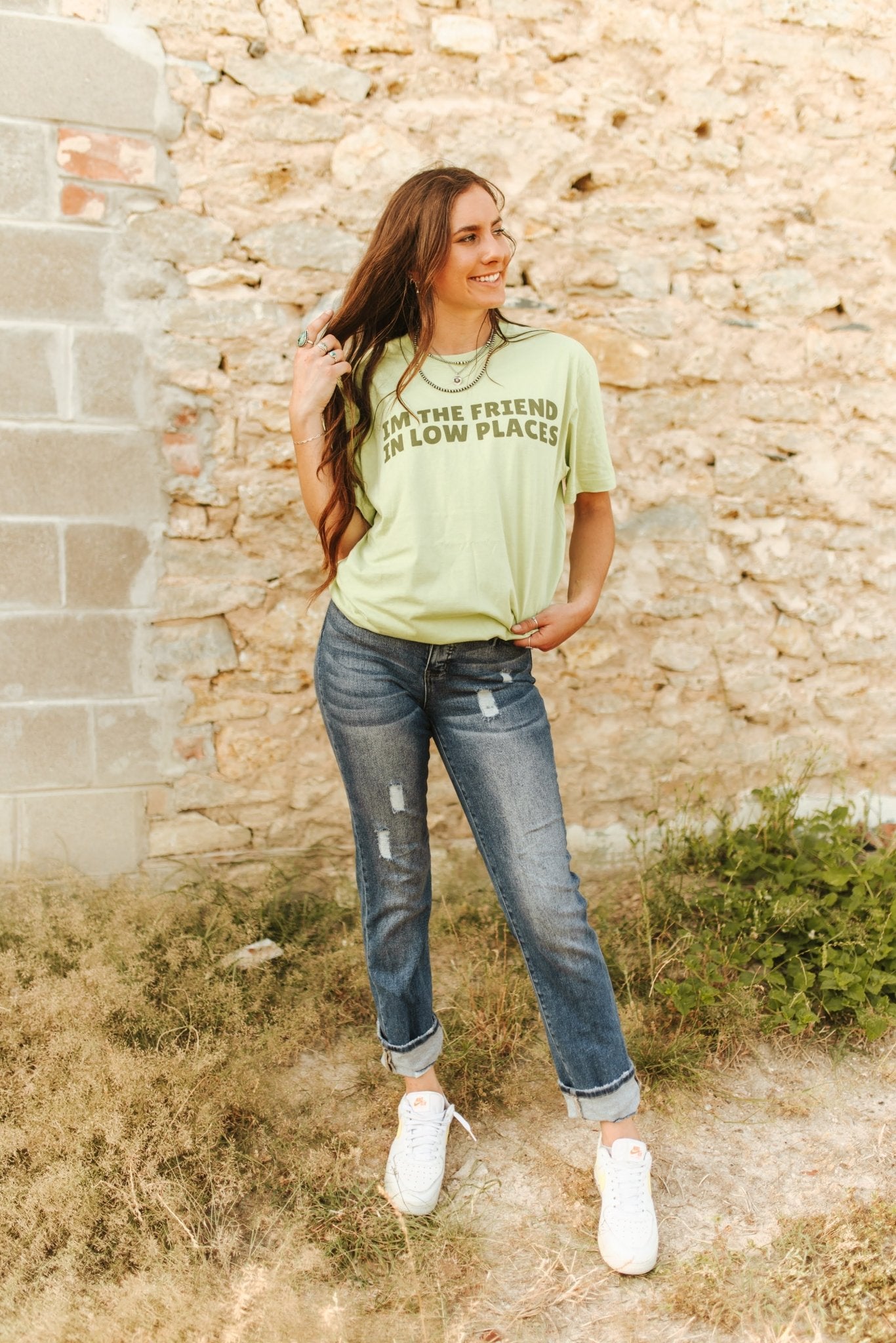 Wild Junkie The Friend In Low Places Graphic Tee — Wild Junkie branding close-up