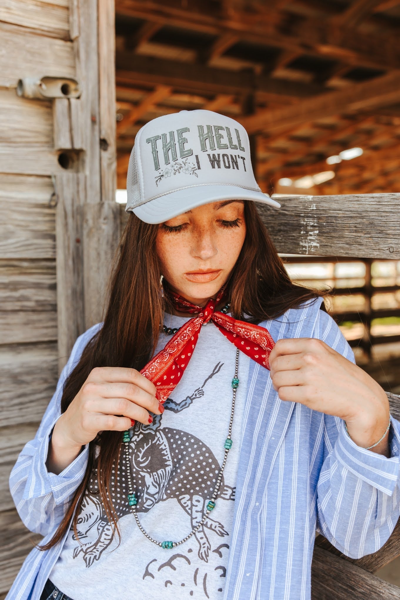 Wild Junkie The Hell I Won't Trucker Hat — alternative angle