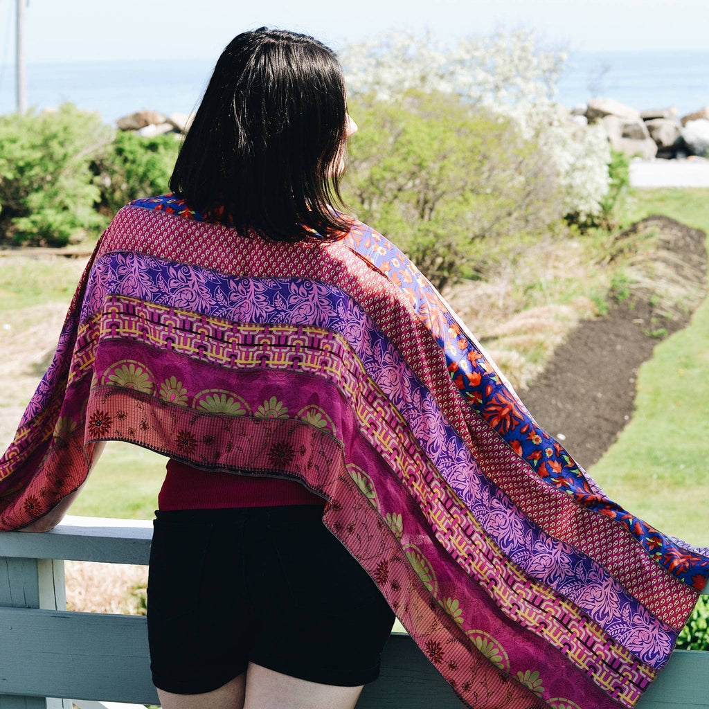 Darn Good Yarn The Medley Sari Silk Scarf — detail shot 7