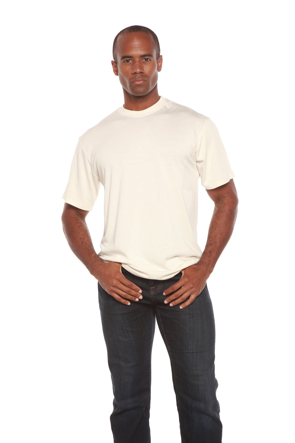 Spun Bamboo Men's Bamboo Viscose/Organic Cotton Short Sleeve Contrast Stitch T-Shirt — color detail